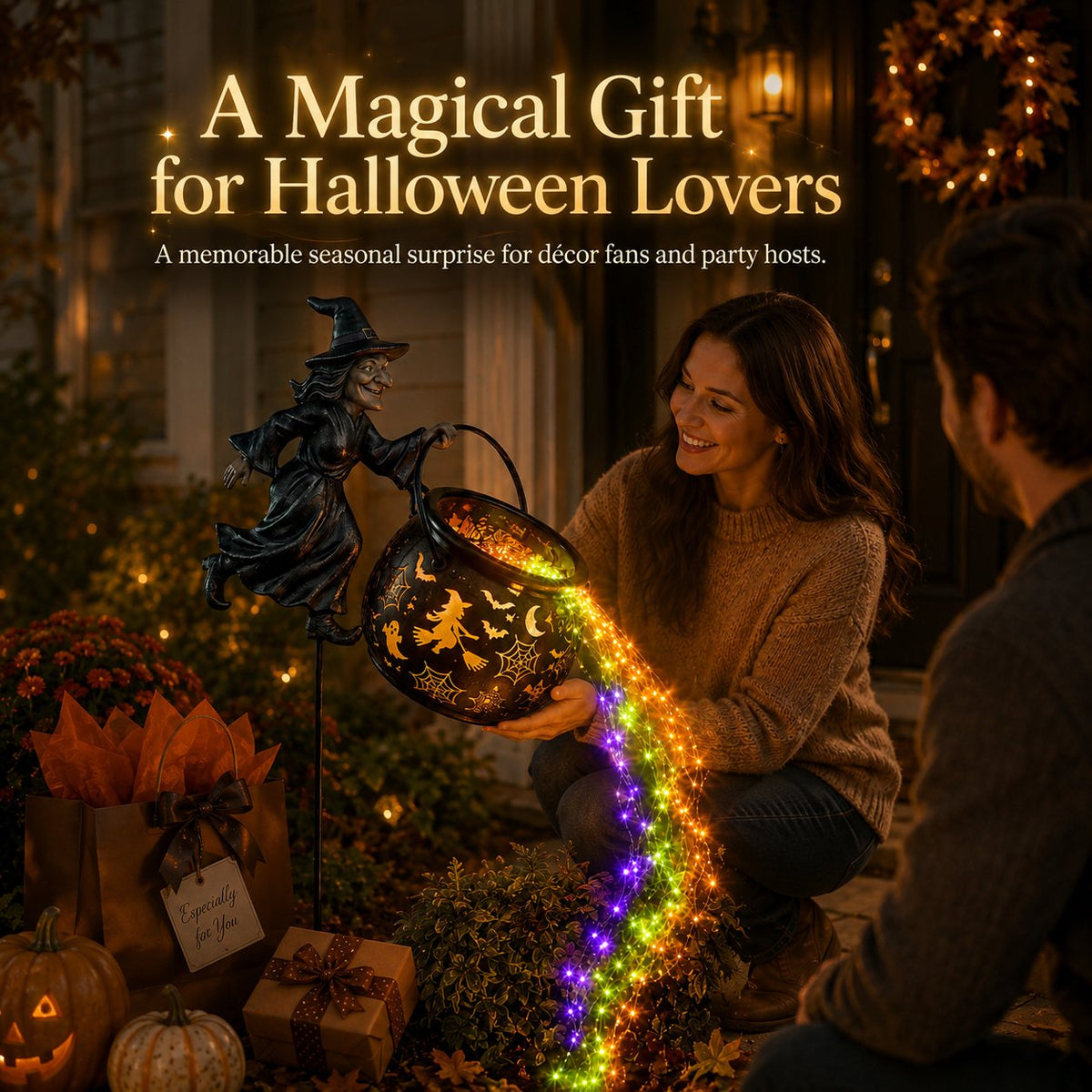 🎁Today 49% OFF 🎃 Halloween Witch Cauldron Garden Light